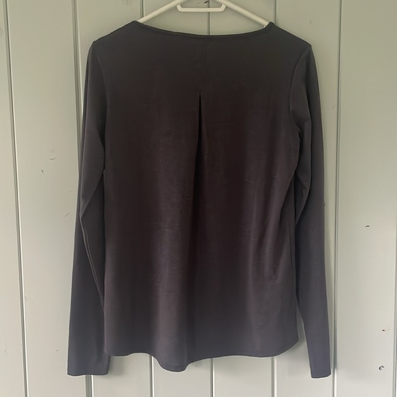 Sherpa Merino Wool Blend Long Sleeve Shirt Women’s Grey Size - Picture 4 of 5